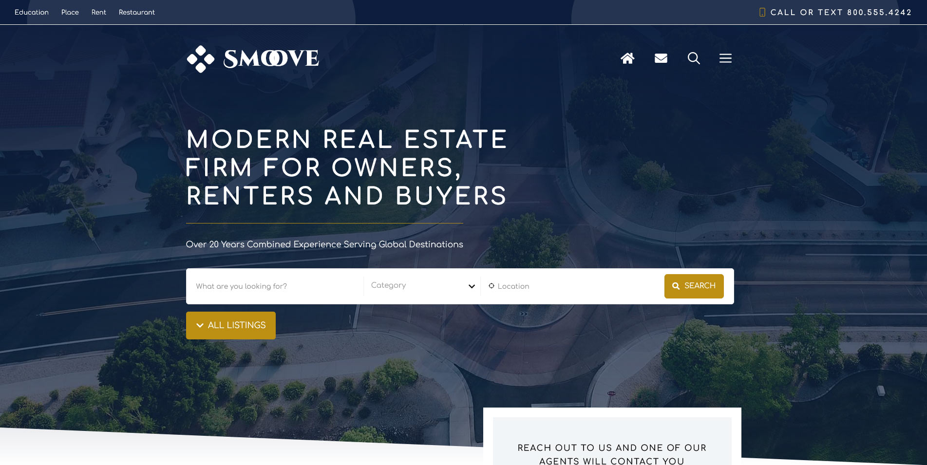A great website design for a real estate company.